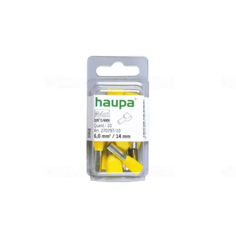 Vásárlói kedvenc HAUPA Érvéghüvely iker 2* 6,0/14 sárga 270797/10 SmallPack Haupa (10db/bliszter)
