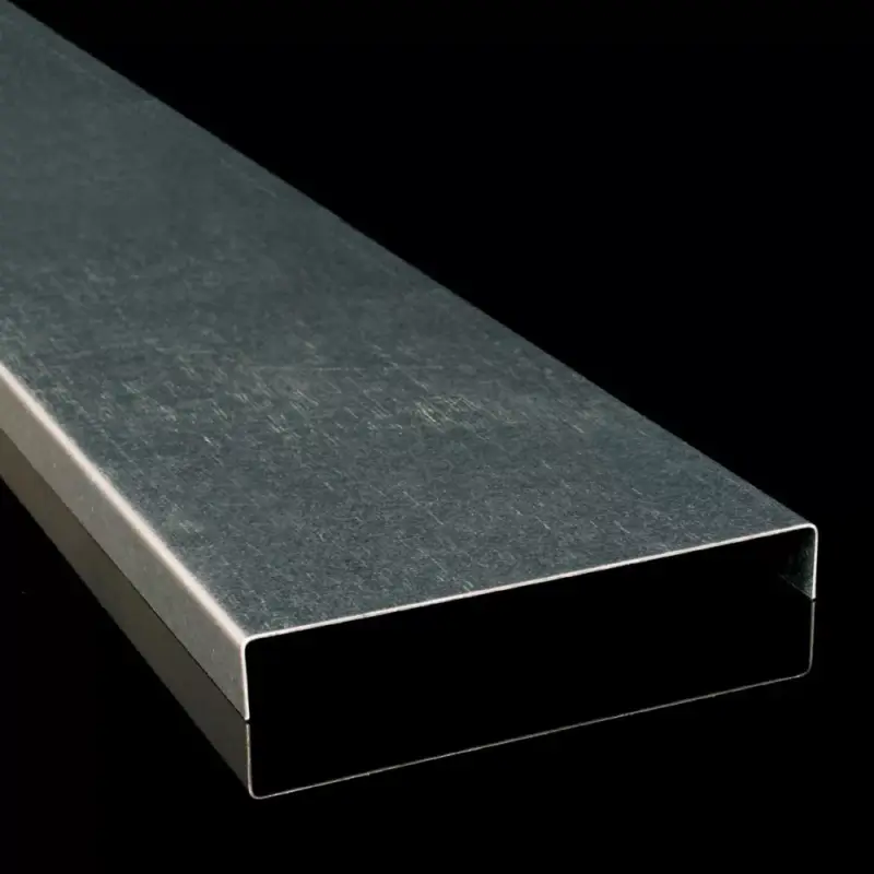 KOPOS Kábeltálca fedél rozsdamentes acél 125x50-100mm kábeltálcához, Rozsdamentes acél AISI 304, (2m/szál), NIXV 125_IX Szuper akció