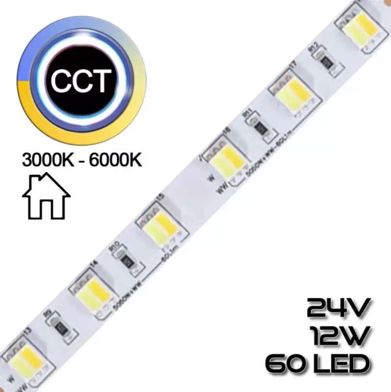 Árengedmény LED SZALAG BELTÉRI 24V, 12W, 60LED, 900LM CCT 3000-6000K 72670