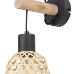 Olcsó Rábalux 71025 Rattan Fali lámpa fekete-natúr E27 1x MAX 15, IP20