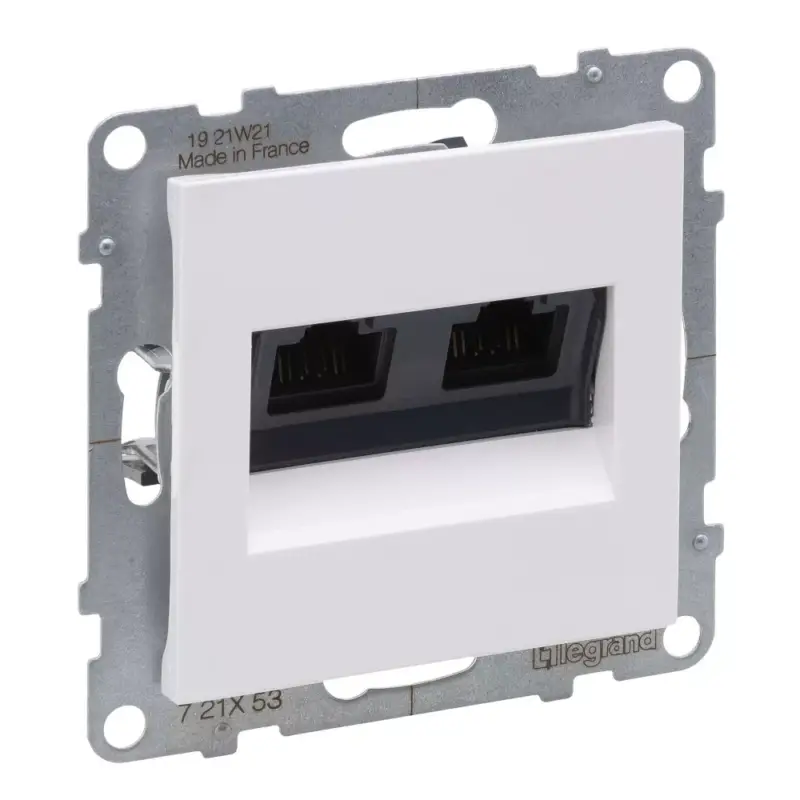 Legrand Suno 2xRJ45 Cat.6 UTP csatlakozóaljzat, fehér, Legrand 721153 Árcsökkenés
