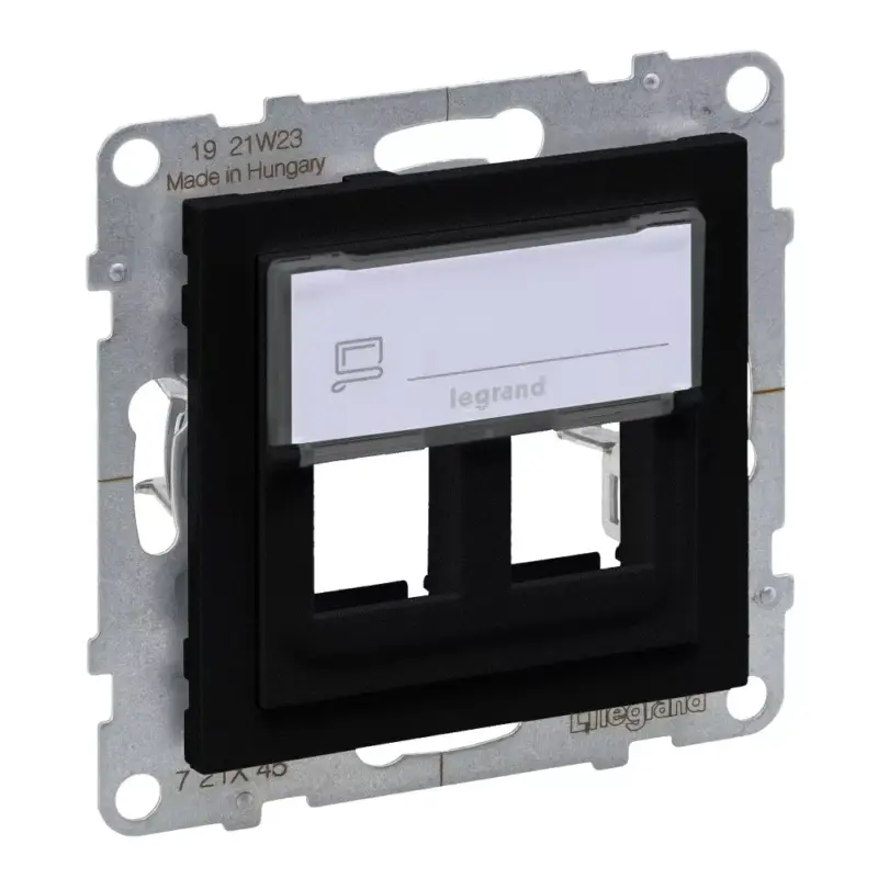 Azonnal elérhető Legrand Suno kettős keystone adapter, fekete, Legrand 721445