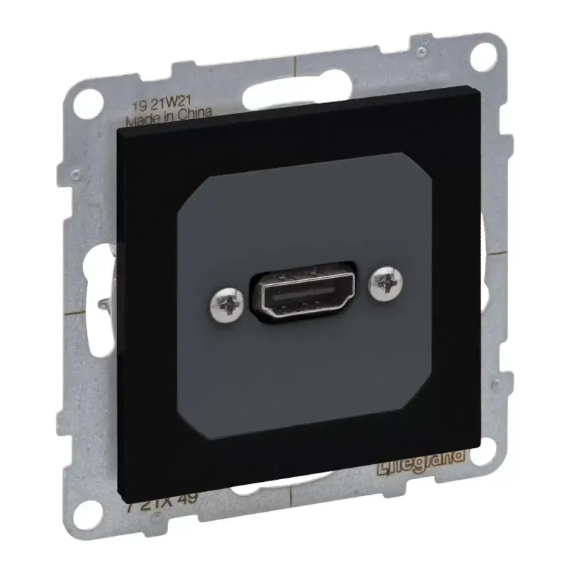 Expressz kézbesítés Legrand Suno elővezetékelt HDMI 1.4 típusú csatlakozóaljzat, 15 cm kábellel szállítva, fekete, Legrand 721449