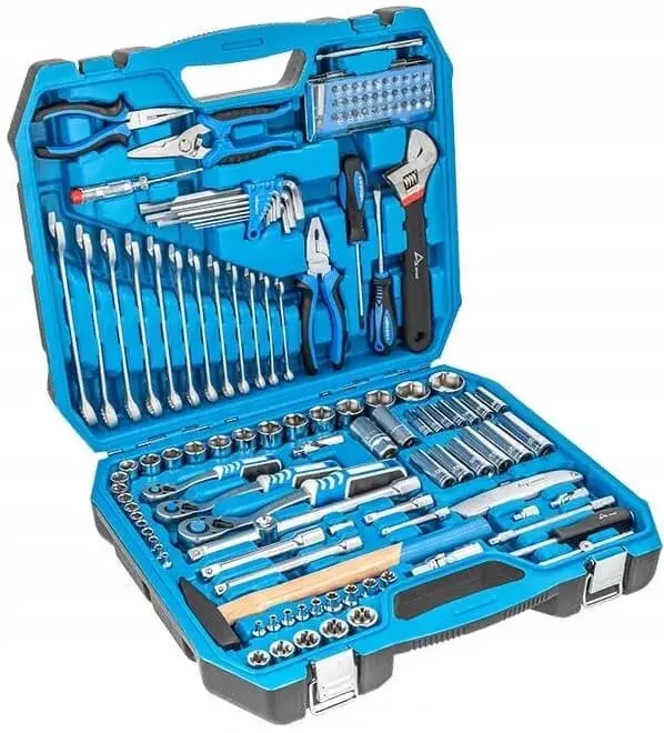 Korlátozott ajánlat Högert Szerszámkészlet 131 db, 1/4"; 1/2", 3/8", racsnis hajtókarral, 72T foggal, CrV acél HT1R439
