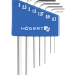 Högert Imbuszkulcs készlet. 7 db-os, hat szögletű, 0,71 mm-től 3 mm-es méretig HT1W800 Vásárlói kedvenc