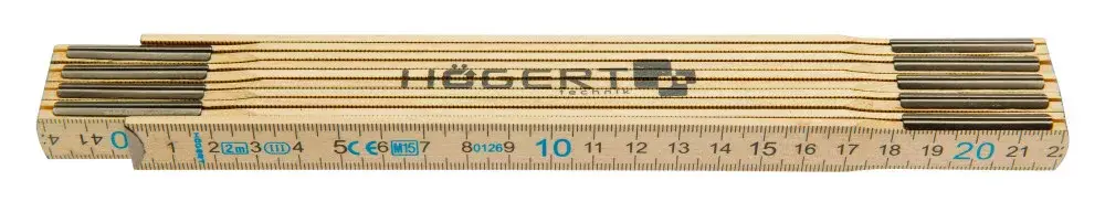 Högert Fa mérőléc, 2 m hosszú, 2,3 mm széles, 10 részre nyitható, 1 db / cs HT4M262 Exkluzív ajánlat