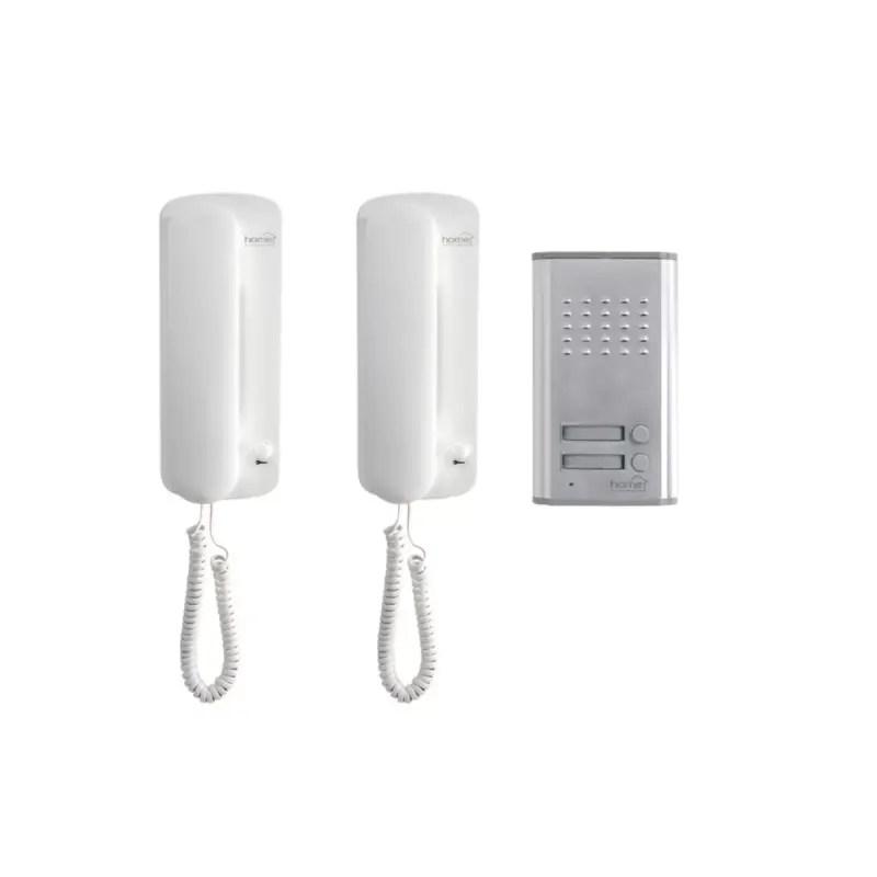 Home DP 012 kétlakásos vezetékes kaputelefon szett, kétvezetékes rendszer, kiváló hangátvitel, kapunyitó elektronika, falba süllyeszthető külső egység, DP_012 Kedvezmény