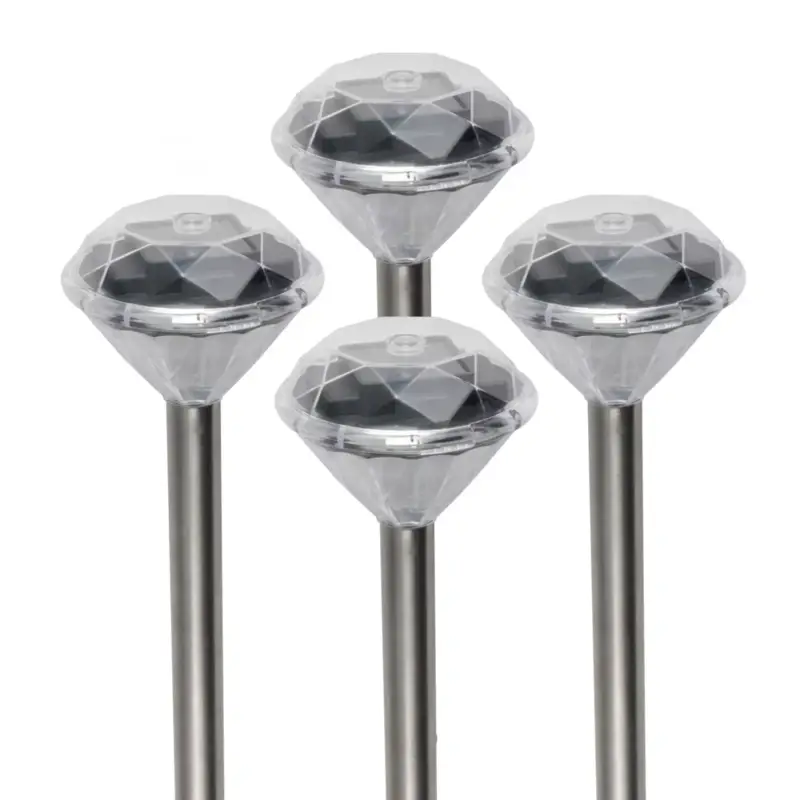 Legkelendőbb Home MX 802/4 napelemes kerti lámpa szett, 4 db, 1 db LED, fém és műanyag, automatikus, kristáylszerű fej, MX_802_4