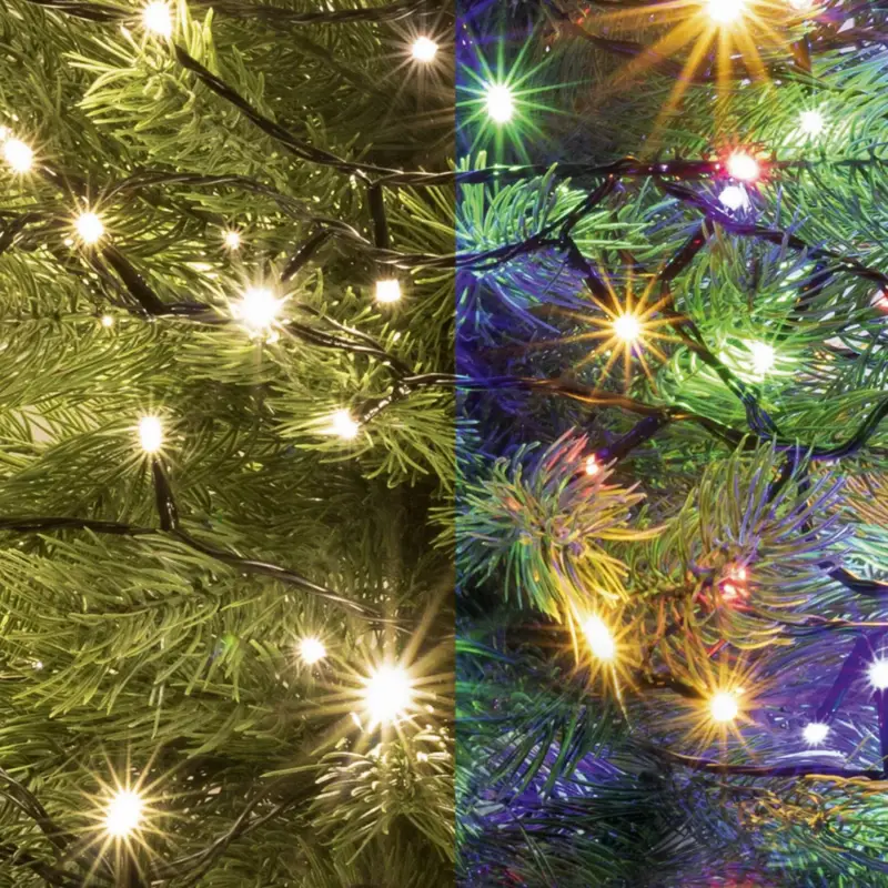 Home LED 102R/WW/M LED-es DUAL COLOR fényfüzér, 7 m / 100 db melegfehér és színes LED, táviránytó, 2 fényprogram, hálózati adapter, kül- és beltéri kivitel, LED_102R_WW_M Csak ma