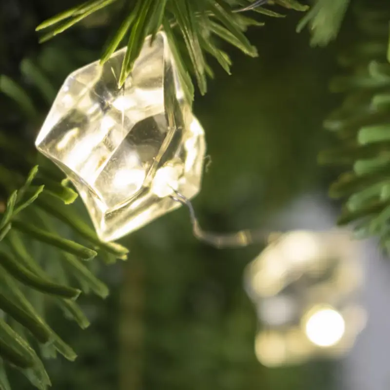 Home ML 21/WW micro LED-es kristály fényfüzér, 1,9 m / 20 db melegfehér LED, állófényű, átlátszó vezeték, elemes, beltéri kivitel, ML_21_WW Árengedmény
