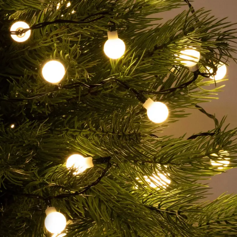 Vedd meg online Home KII 50B/WW LED-es gömb fényfüzér, 4 m / 50 db melegfehér LED, állófényű, zöld vezeték, hálózati adapter, beltéri kivitel, KII_50B_WW