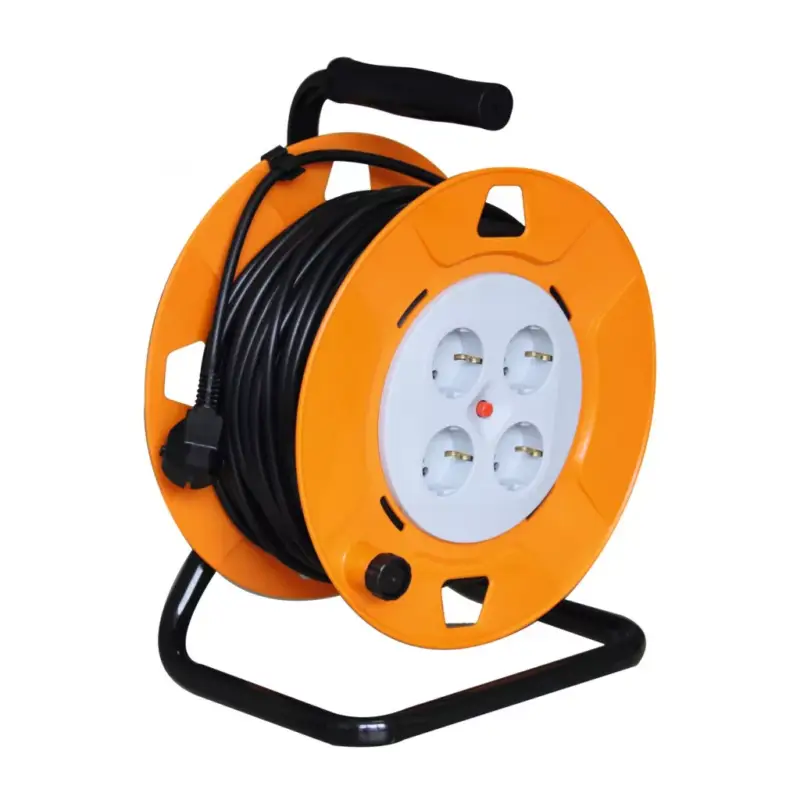 Home HJR 4-40 kábeldob, 40 m, IP20 kivitel, fém talp, H05VV-F 3G1,0 mm2 kábel, max. 2300 W, védőkapcsoló, 4 védőérintkezős aljzat, HJR_4-40 Legkelendőbb