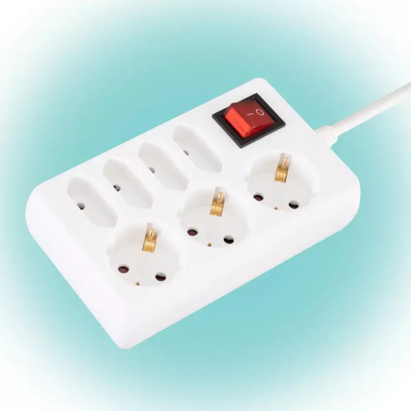 Kihagyhatatlan ajánlat Home NV 17/WH hálózati elosztó, 1,5 m, H05VV-F 3G1,0 mm2 kábel, kapcsolós, IP20 kivitel, 3 védőérintkezős és 4 euro aljzat, max. 3500W, fehér