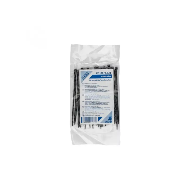 Akció Home CT 100/2,5/B kábelkötegelő, 2,5 mm széles, 100 mm hosszú, 50 db, fekete