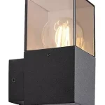 Olcsó Rábalux 77080 Loanda Kültéri lámpa Kültéri fali lámpa fekete, füstszínű E27 1x MAX 60, IP54