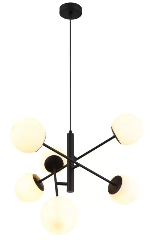 Rábalux RBL72194 Meduza Beltéri lámpa Függeszték matt fekete, fehér E14 6x MAX 20 IP20 Népszerű