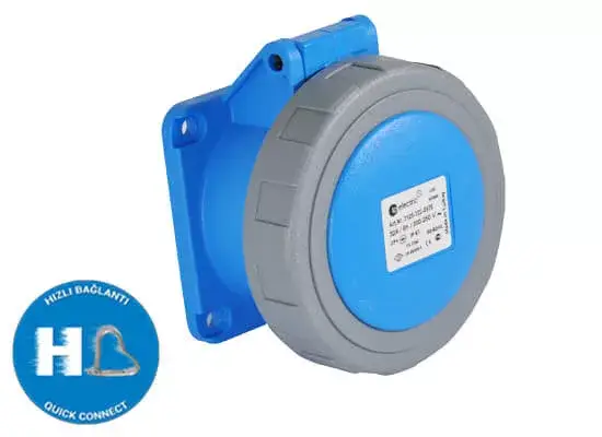 TP Electric 3x16A -Beépíthető dugalj (tekerős csapfedél) kék, IP67, 220V 3021-322-0975 Kedvezmény