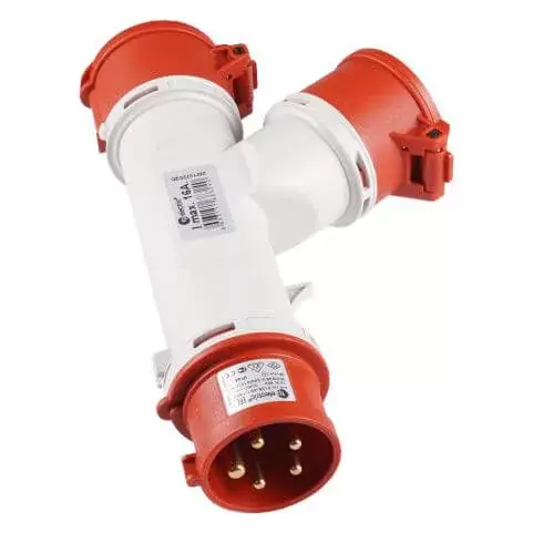 Expressz szállítás TP Electric (5X16A)-os 2 ágú dugalj,IP44, 5x16-os dugvillás csatlakozás 3105-512-1600