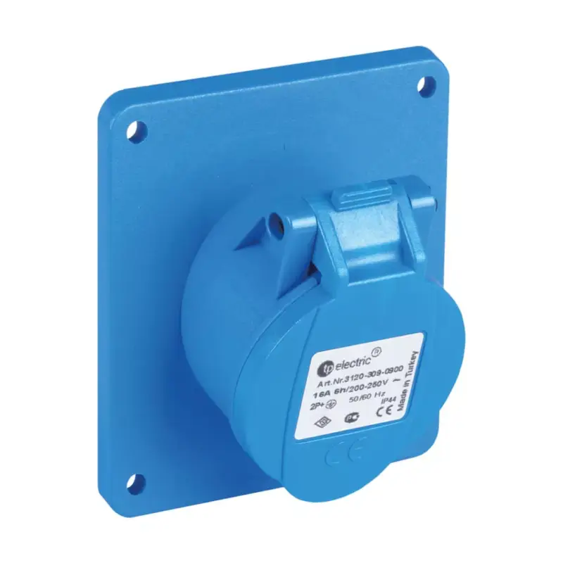Azonnal elérhető TP Electric 3x16A - Beépíthető dugalj (ferde) -83x90 alap (IP44) 3120-309-0900