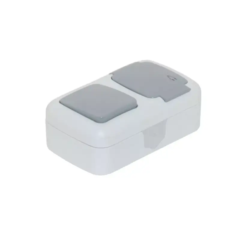 Kihagyhatatlan ajánlat TP Electric Csengő kapcsoló + 220V dugalj - fedéllel (vízszintes) - IP54 (5db/doboz) 3201-104-0601