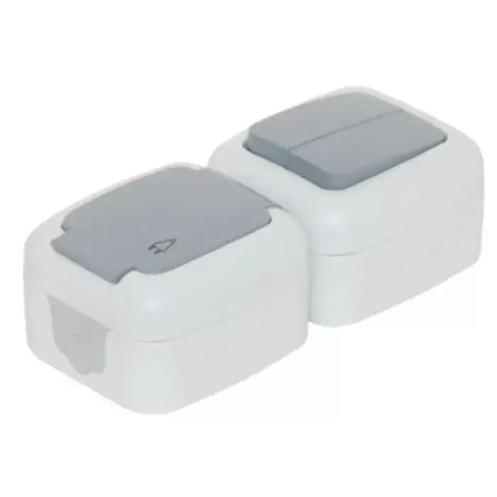 Azonnal elérhető TP Electric Csillár kapcsoló + 220V dugalj - fedéllel (függőleges) - IP54 3201-302-0601