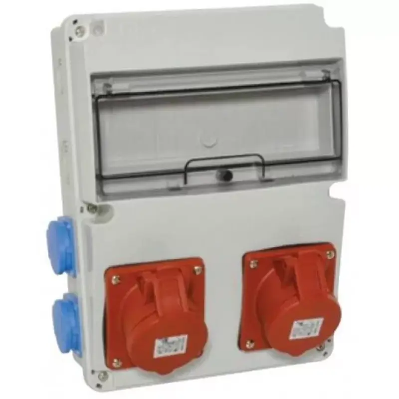 Szezonális akció TP Electric Ipari doboz szerelt 220×300 2×(5P32A) +4×(2P+F) oldalsó 3320-004-7700
