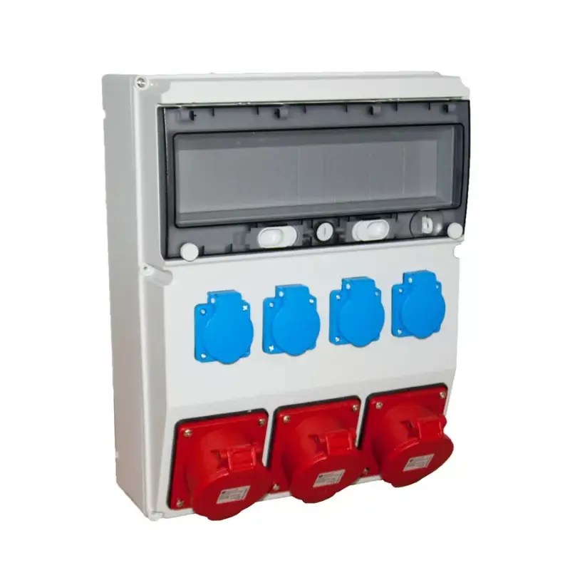 TP Electric Ipari doboz szerelt 300x400mm, IP54, 3x(5P32A) + 4x(2P+F), gyorscsatlakozós aljzatokkal 3360-400-0703HH Legkelendőbb