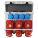 Akció TP Electric Szerelt ipari doboz 300x340, IP44, 4x(2P+F)+3x(5x16A)+3x(5x32A) 14 modulos 3620-400-5373