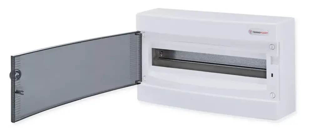 Tehnoplast Falon kívüli kiselosztó doboz, C sorozat, 18 modulos, átlátszó ajtó-1soros, 396x236x112 mm, IP40 THP-N18C Szuper ajánlat