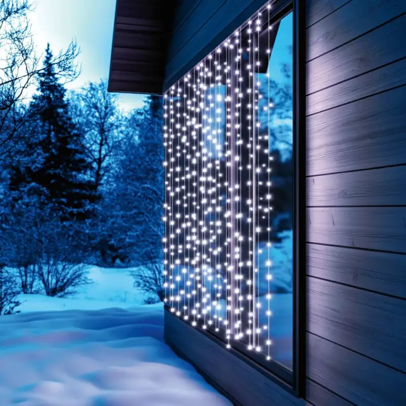HOME KAF400DWH DOT LED-es fényfüggöny, 400 db hidegfehér DOT LED, 2x2m, 8 program, ismétlődő időzítés, hálózati tápellátás, kül- és beltéri kivitel Kihagyhatatlan ajánlat