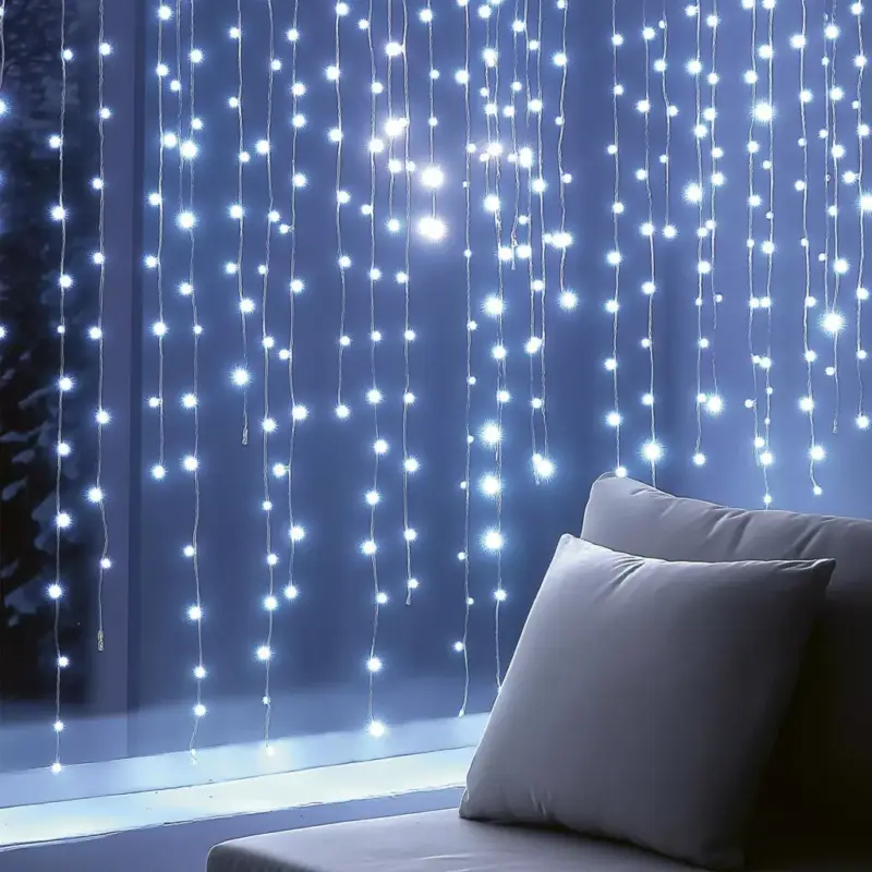 HOME KIN126DWH DOT LED-es fényfüggöny, 0,9 m, 126 db hidegfehér DOT LED, állófényű, hálózati tápellátás, beltéri kivitel Szuper ajánlat