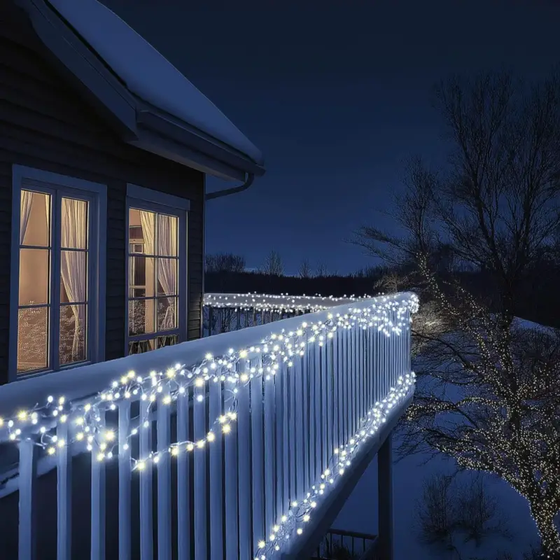 HOME KSIW100WH sorolható fényfüzér, 10 méter , 100db hidegfehér LED, fehér vezeték, kül- és beltéri kivitel Szuper ajánlat