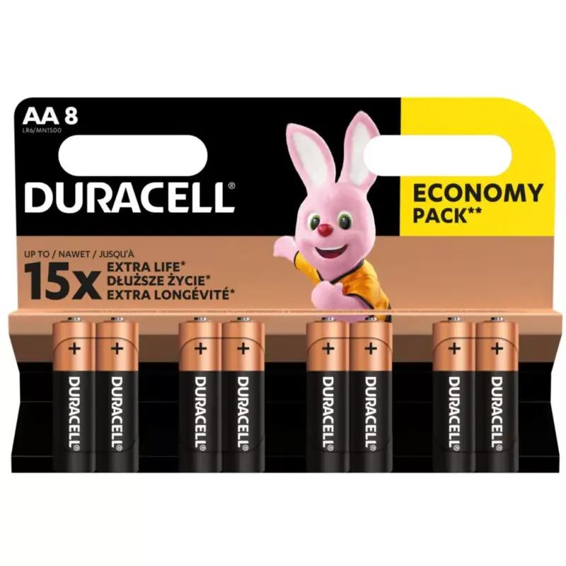 Duracell LR6 10PP110025 AA alkáli elem, 1,5 V feszültség, 8db/bliszter Szuper ajánlat