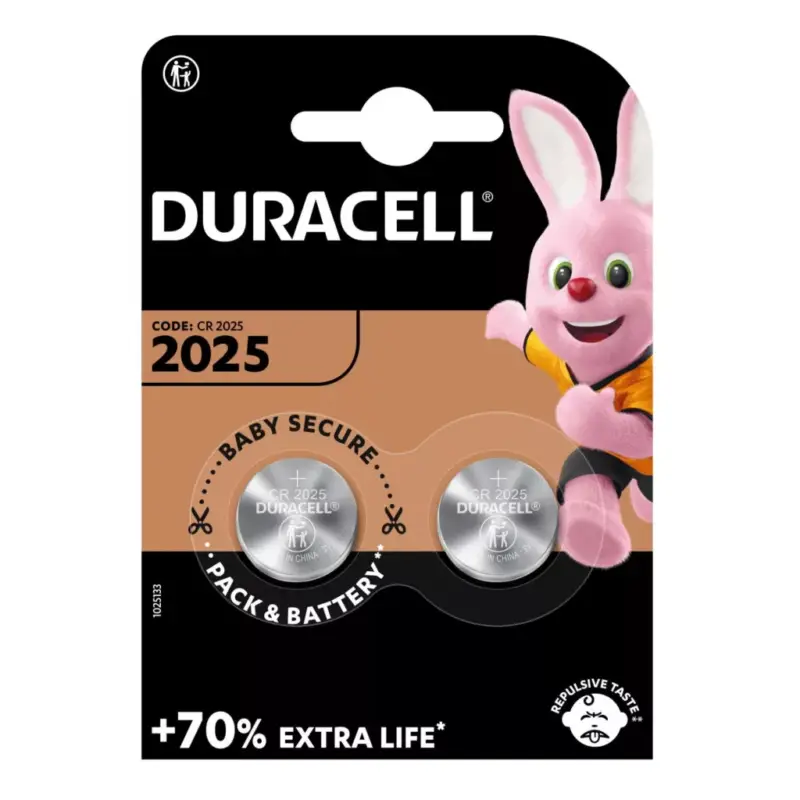 Duracell DL2025 10PP040029 lítium gombelem, 3,0 V feszültség, 2db/bliszter Legjobb ár