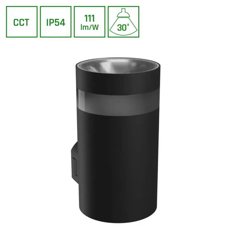 TORRE 9W 230V IP54 CCT 99x78x156 mm kerek fekete SLI003025CCT_PW SpectrumLED Kedvezmény
