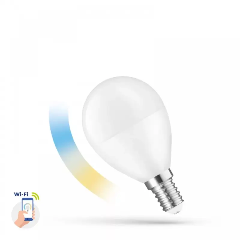 Azonnali szállítás LED Kisgömb E14 230V 5W CCT+DIM WIFI - SMART WOJ14414 SpectrumLED