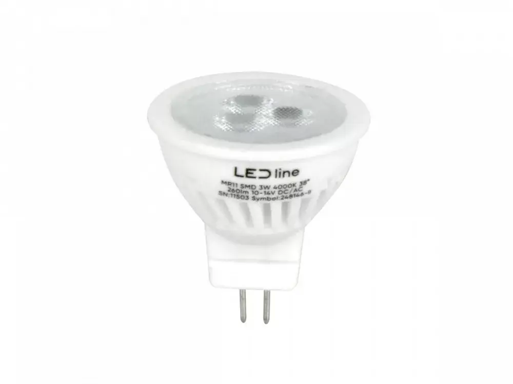 MR11 LED-fényforrás, 10/14 V AC/DC, 3 W, Természetes fehér, 5 év garancia NW 4000K 330lm, LL-248146-II SpectrumLED Vedd meg most