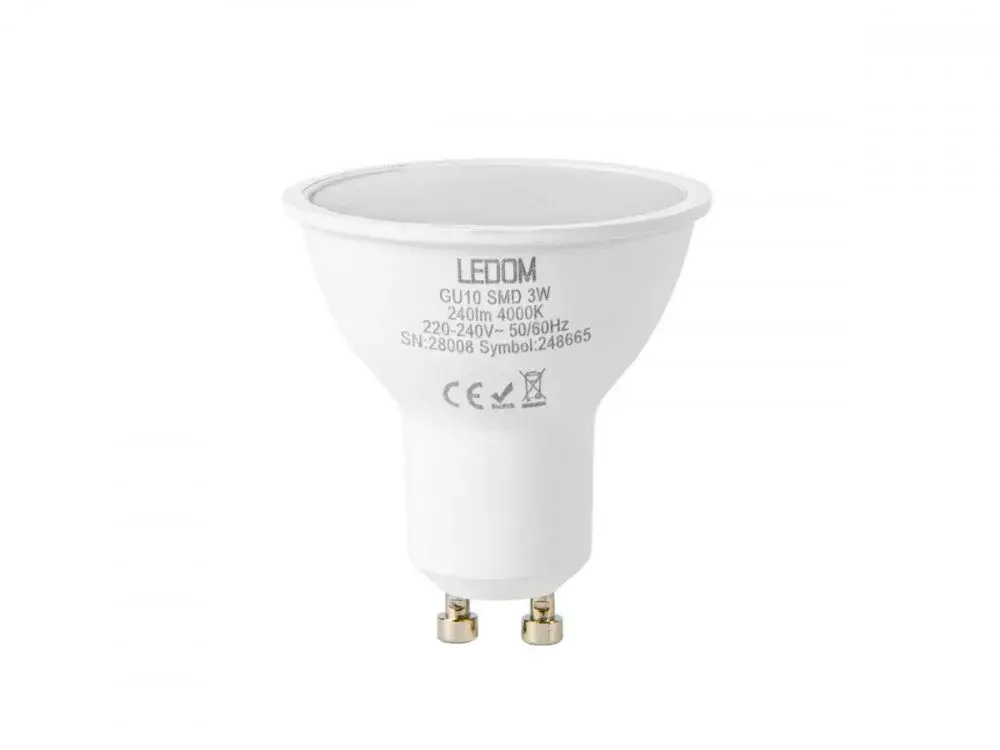 Árcsökkenés GU10 LED-fényforrás, 3 W, Természetes fehér NW 4000K 240lm, LL-248665 LED line