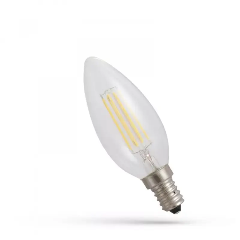 E14 LED-fényforrás, 1 W, filament, Meleg fehér WW 1800K 60lm, WOJ14648 SpectrumLED Kedvezmény