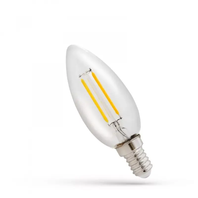 Legnépszerűbb E14 LED-fényforrás, 1 W, filament, Meleg fehér WW 2700K 110lm, WOJ14575 SpectrumLED