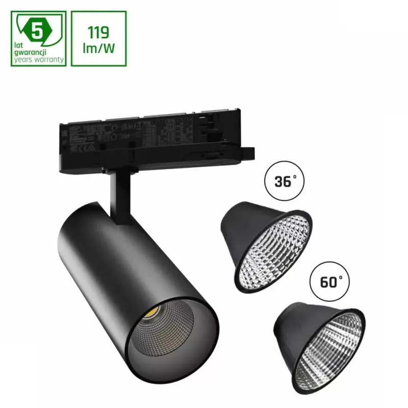 ANDROMEDA Ra>90 15-27W NW 230V 36, 60deg IP20 74x170x170black 5y warranty with power change SLI033021NW_PW SpectrumLED Akció