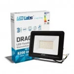 DRAGO LED-reflektor, 90°, IP65, 100 W, Természetes fehér, fekete LAB-17-0000-05 LED Labs Biztonságos fizetés