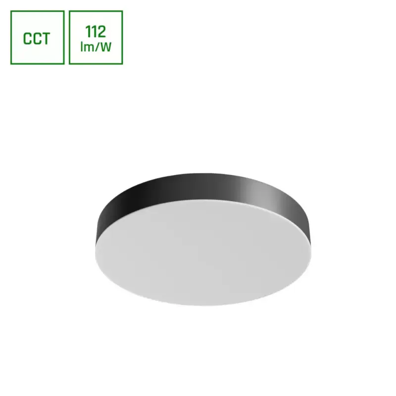 Szezonális akció NYMPHEA OPTIMA BLACK 24W CCT 230V 120DEG IP20 FI300X50MM WHITE BLACK ROUND SLI031049CCT_PW SpectrumLED