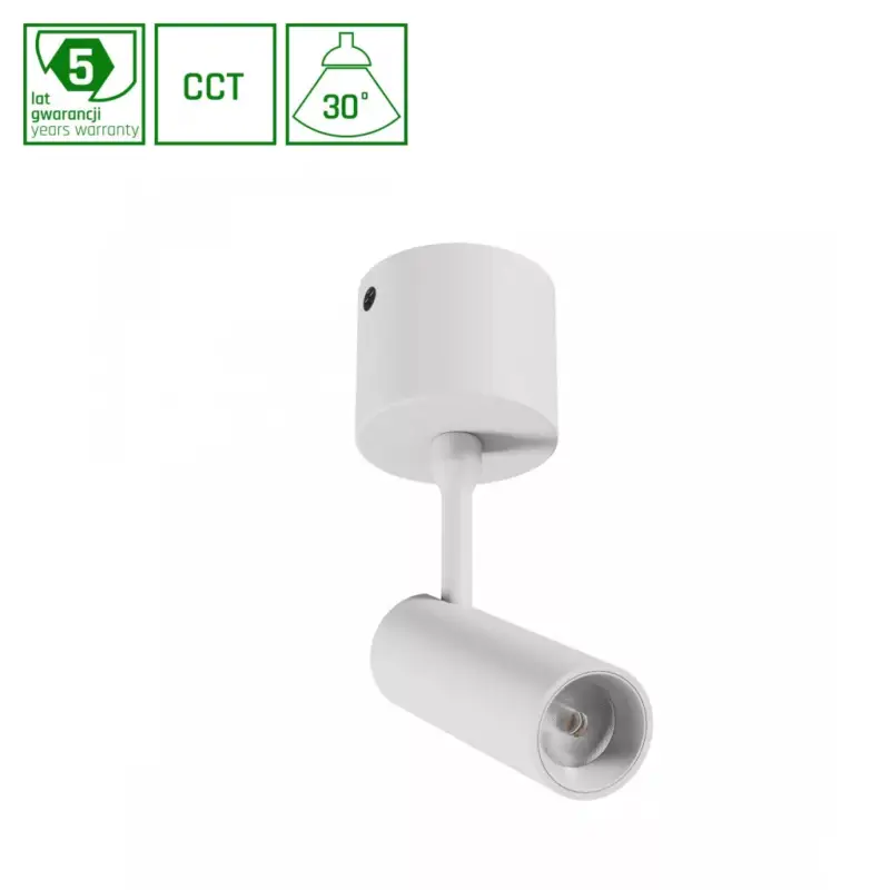 Expressz szállítás SPOT S OPRAWA NATYNKOWA 6W CCT 230V 30st IP20 śr.35x122x184mm BIAŁY 5 LAT GW. SPECTRUM WLD20015_CCT SpectrumLED