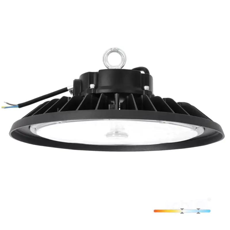RIO PRO Csarnokvilágító, 120°, IP66, IK10, 200 W, Szabályozható színhőmérséklet, fekete, 5 év garancia KOBI-001842 SpectrumLED Szezonális akció
