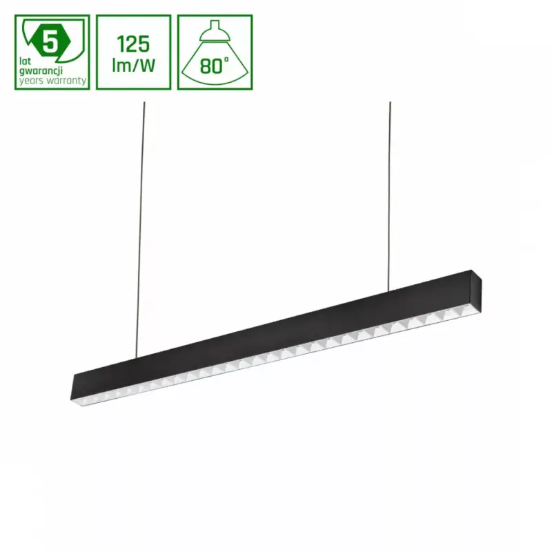 Vásárlói kedvenc ALLDAY INSPIRE ONE DARK LIGHT Lineáris lámpa, 30W, 80°, IP20, DALI, Meleg fehér, fekete, 5 év garancia WOJP10578 SpectrumLED