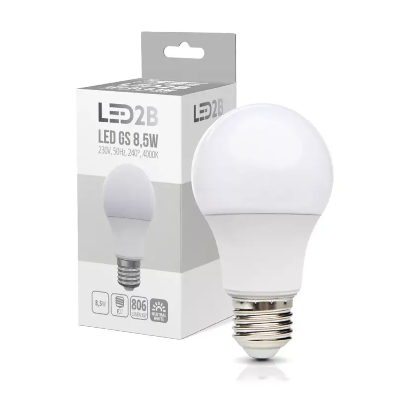 Szuper ajánlat E27 LED-fényforrás, 9 W, Természetes fehér NW 4000K 806lm, KOBI-001272 KOBI