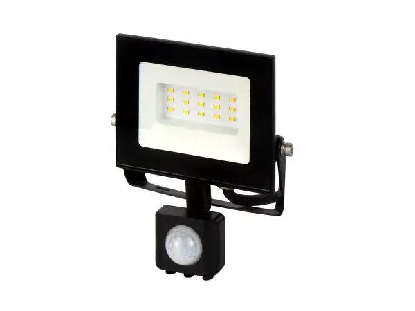 Újdonság LUMINO mozgásérzékelős LED-reflektor, 120°, IP44, 10 W, Természetes fehér, fekete LL-203358 SpectrumLED