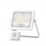 Azonnali szállítás VIDEX mozgásérzékelős LED-reflektor, 90°, IP65, 10 W, Természetes fehér, fehér LAB-17-0000-27 SpectrumLED