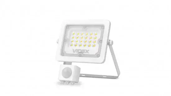 Azonnali szállítás VIDEX mozgásérzékelős LED-reflektor, 90°, IP65, 10 W, Természetes fehér, fehér LAB-17-0000-27 SpectrumLED